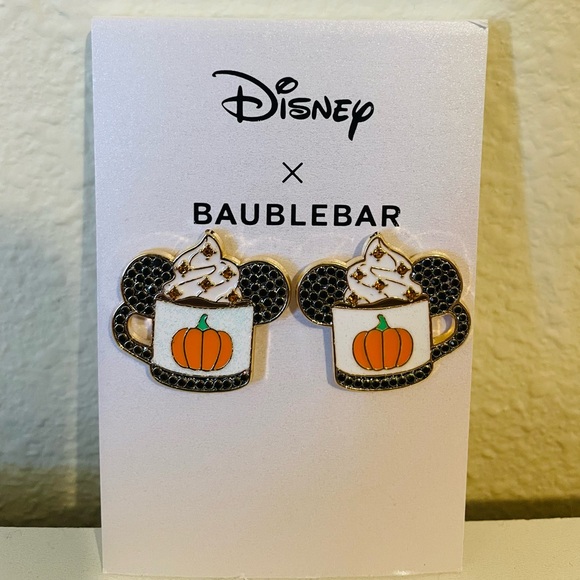 🧡NEW🧡 Baublebar X Disney Mickey Pumpkin Spice Earrings Fall - Picture 2 of 3